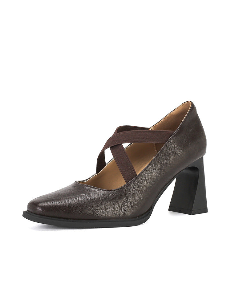 Damen elegante Pumps mit modischen Kreuzbändern EB