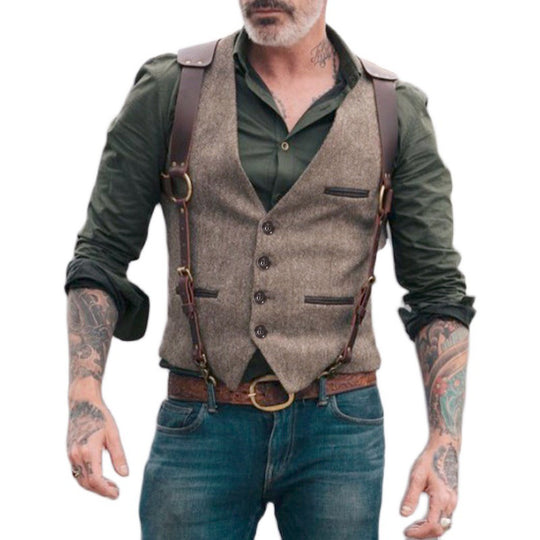 Herren elegante Weste mit modernem Schnitt und hochwertigen Details EB