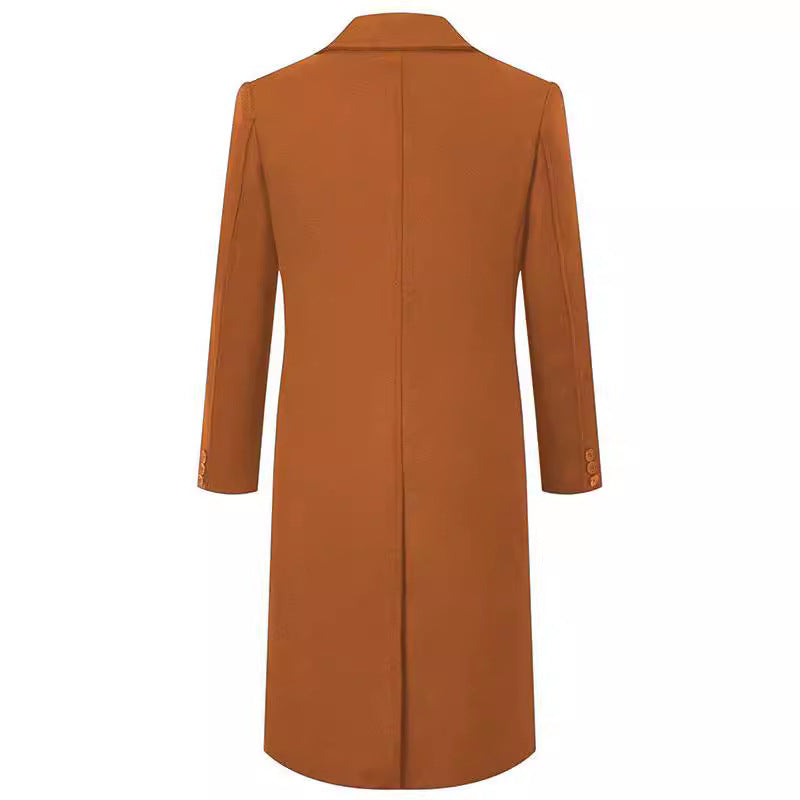 Herren eleganter Doppeltbreasted-Mantel aus hochwertigem Material EB