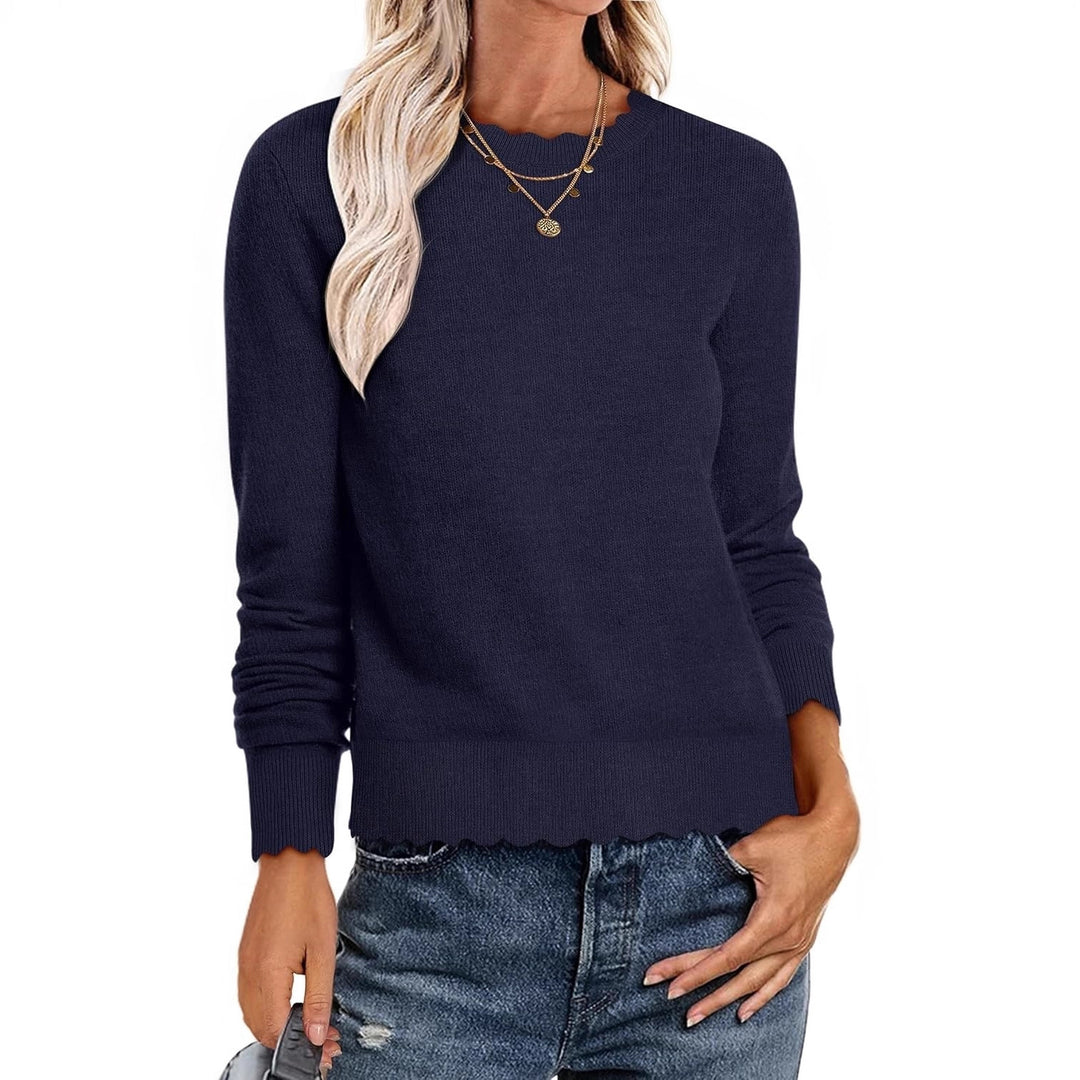 Damen Sweater mit Wellenkante EB