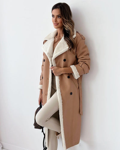 EB | Plüschgefütterter Langer Shearling-Mantel