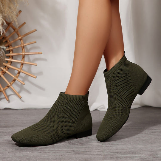 Damen nan gestrickte Sock-Boots mit elastischem Schaft, gepolsterter Innensohle und rutschfester Leichtsohle EB