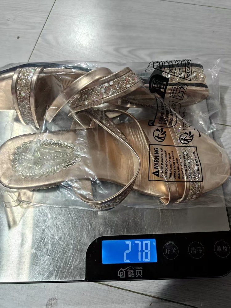 Damen Glamouröse und funkelnde Sandalen EB