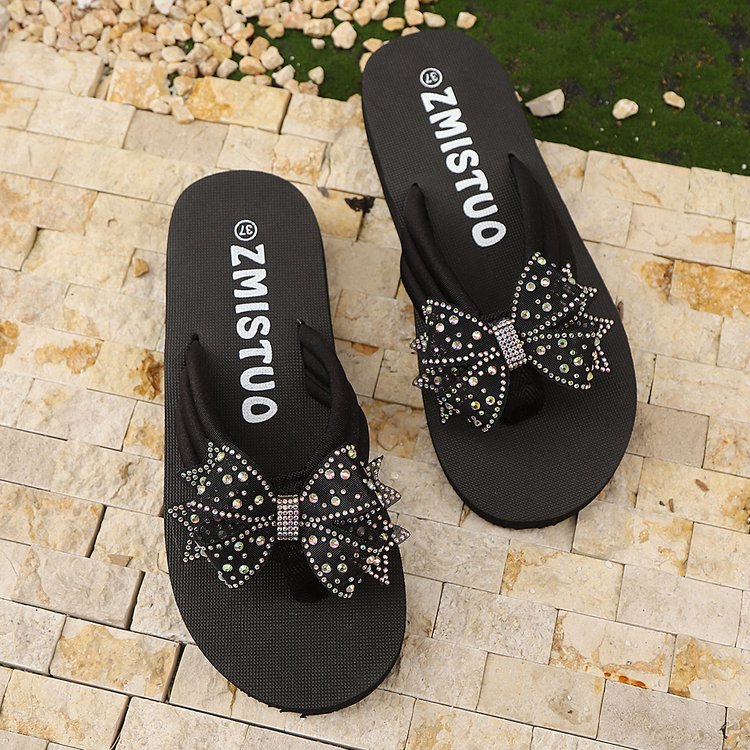 Damen Badesandalen mit elegantem Schleifen-Design und rutschfester Sohle EB