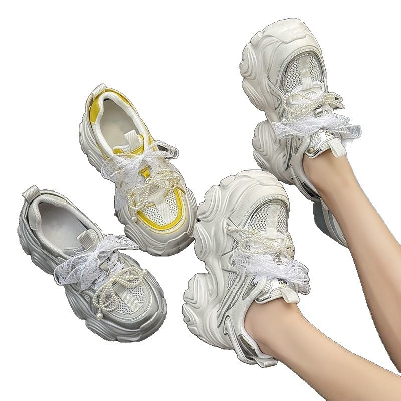 Damen Sportliche Chunky Sneakers mit reflektierenden Elementen EB