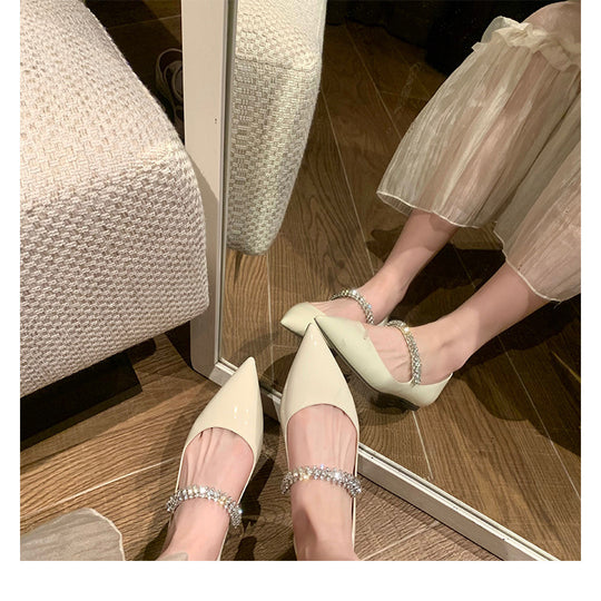Damen elegante Pumps mit dekorativem Strassriemen EB