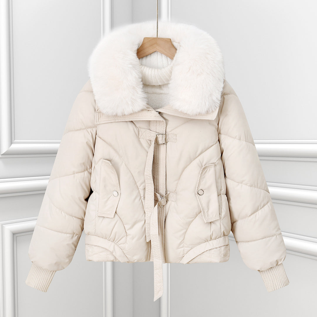 Damen nan kurzes Pilotblouson mit voluminösem Schalkragen, Kordelzugsaum und aufgesetzten Pattentaschen EB