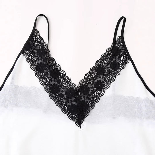 Damen Nachtkleid mit eleganter Spitzenverzierung und gradientem Farbverlauf EB
