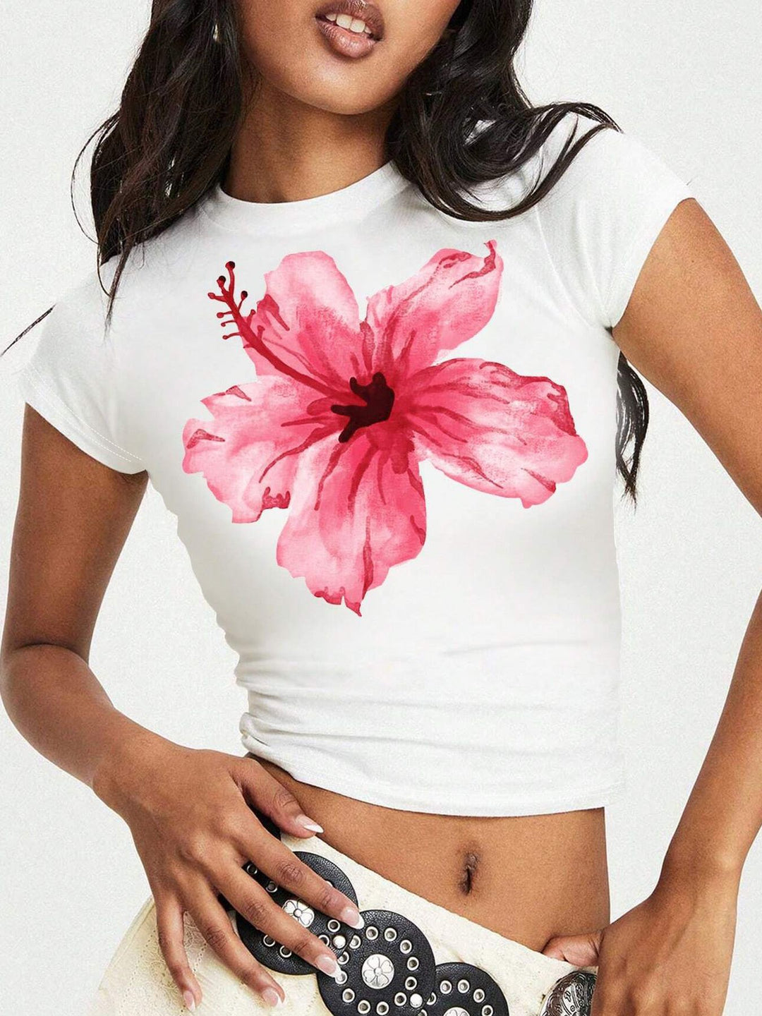 Damen Crop-Top mit auffälligem Schriftzug EB
