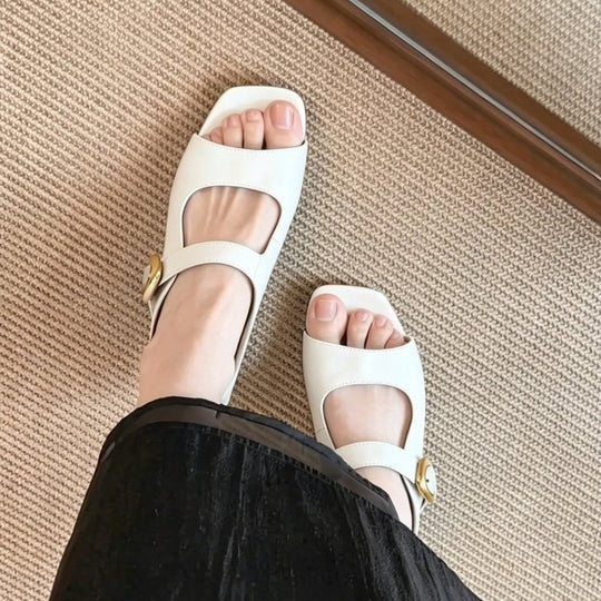 Damen Sandalen mit elegantem Riemchendesign und hochwertiger Schnalle EB