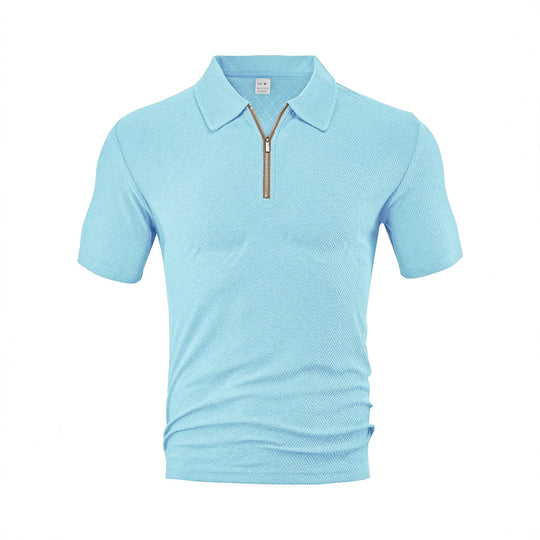 Herren Polo-Shirt mit elegantem Reißverschluss und strukturiertem Design EB