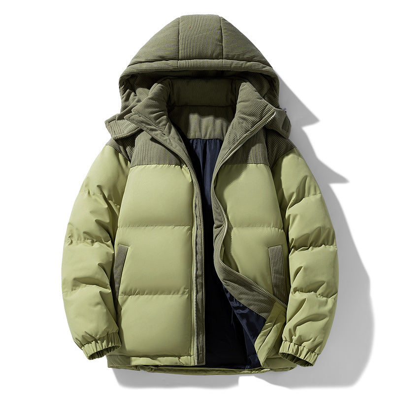 Damen warme Steppjacke mit abnehmbarer Kapuze und hochgeschlossenem Kragen EB