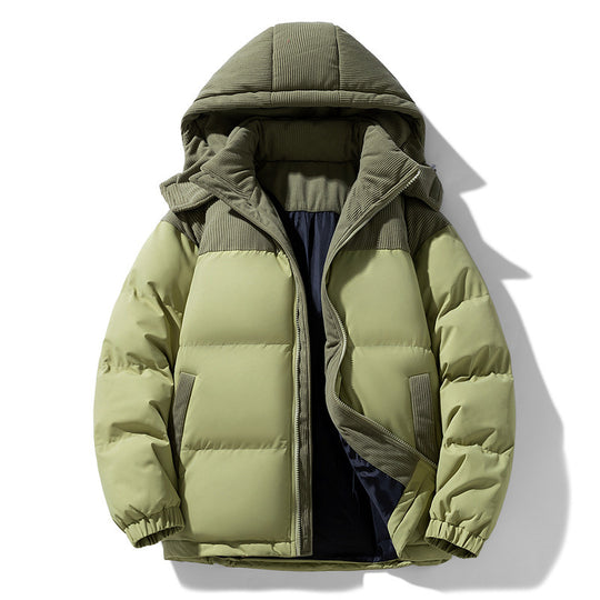 Damen warme Steppjacke mit abnehmbarer Kapuze und hochgeschlossenem Kragen EB