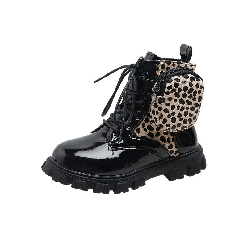 Damen modische und funktionale Stiefeletten mit seitlicher Tasche EB