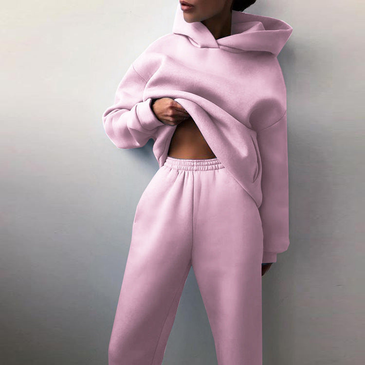 Damen modisches Oversize-Hoodie-Set mit lässigem Schnitt und elastischem Bund EB