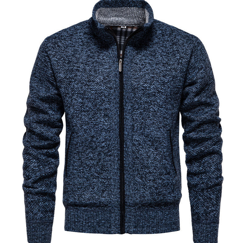 Herren sportliche Strickjacke mit Stehkragen EB