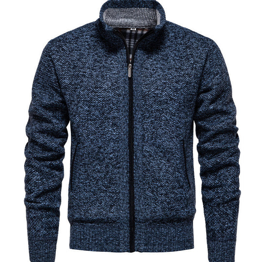Herren sportliche Strickjacke mit Stehkragen EB