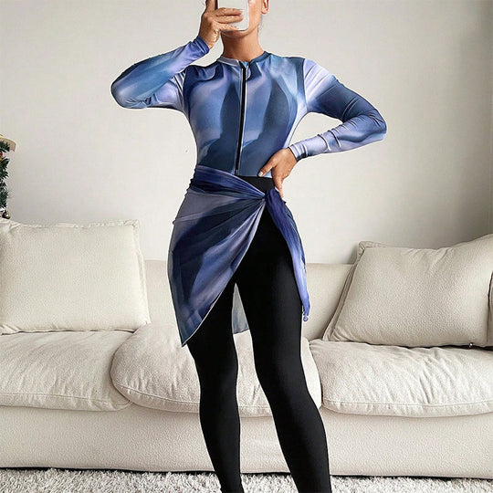 Damen Funktionskleid mit elegantem Wickeldesign EB