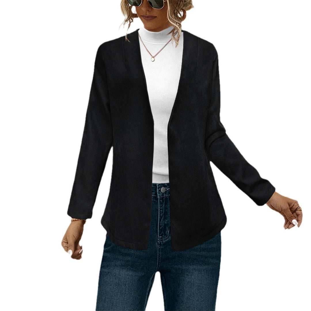 Damen Elegante Longjacke mit weichem Stoff und offenem Schnitt EB