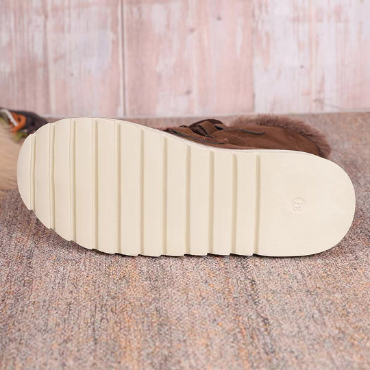 Damen  kurze gefütterte Schnürboots mit Teddyfutter, gesteppter Laufsohle und ergonomischem Komfortfußbett EB