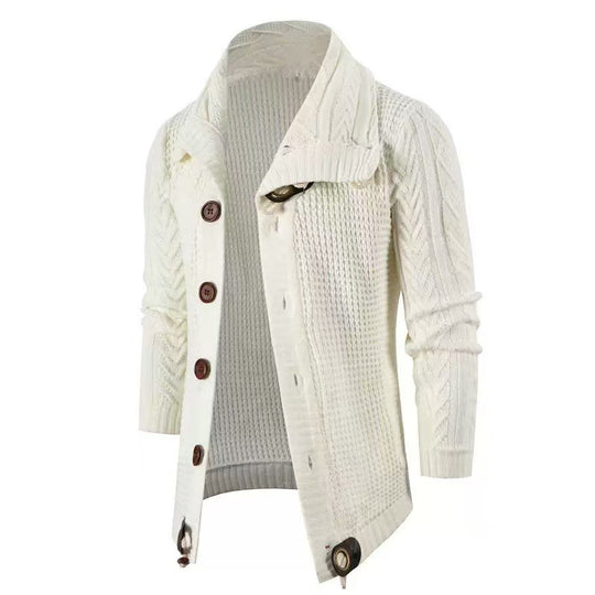 Herren Strickjacke mit Schalkragen und Holzknöpfen EB