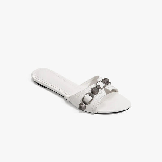 Damen modische Pantoletten mit elegantem Kettendetail EB
