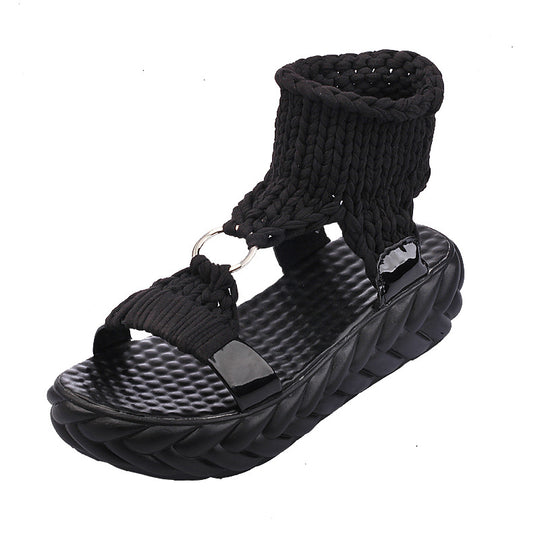 Damen Bequeme Kork-Sandalen mit innovativem Design und rutschfester Sohle EB