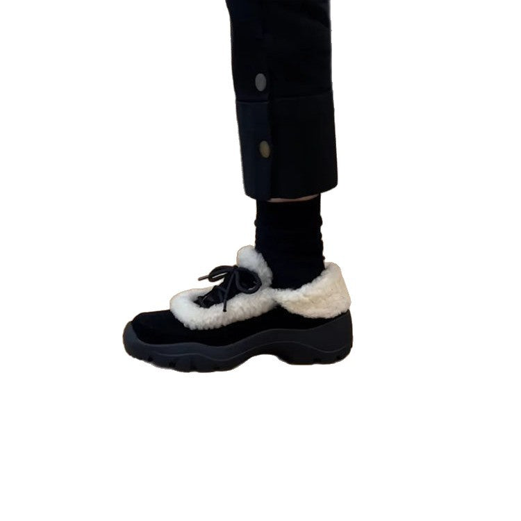 Damen Komfortable Clogs mit flauschigem Innenfutter und praktischem Schnürsystem EB