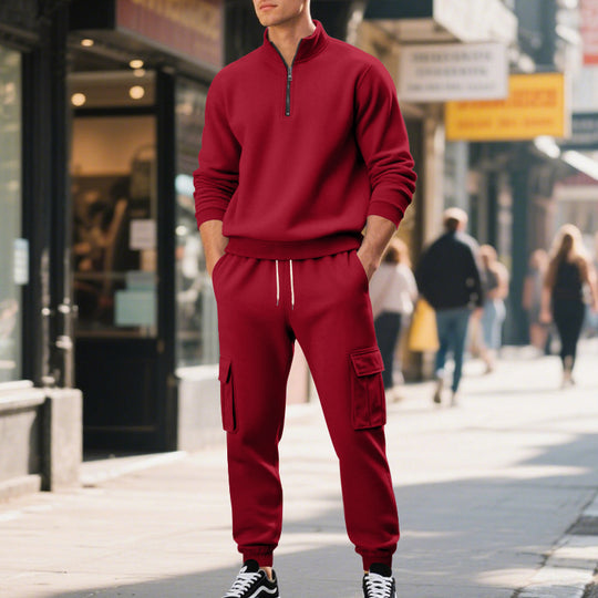 Herren Sportanzug mit Stehkragen und praktischen Taschen EB