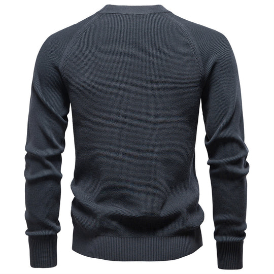 Herren nan mitteldicker Struktur-Strickpullover mit Raglanärmeln und Rippenbündchen EB