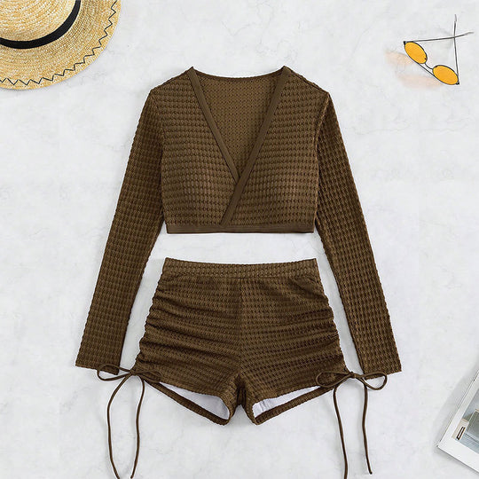 Damen Baderock mit hoch geschnittenem Oberteil und lässigem Design EB