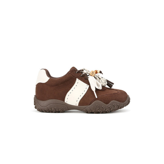 Damen Sportliche Schnürschuhe aus Wildleder mit dekorativen Quasten und rutschfester Sohle EB
