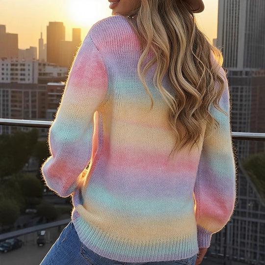 Damen modischer Pullover mit sanften Farbverlauf und relaxed Fit EB
