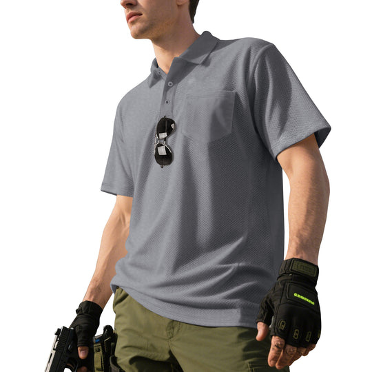 Herren Polo-Shirt mit atmungsaktivem Mesh-Gewebe und praktischer Brusttasche EB
