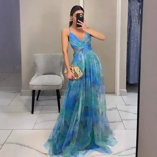 Damen Elegantes und florales Abendkleid mit schmeichelndem Schnitt EB