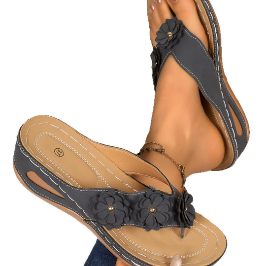Damen Badeschuhe mit floralem Design und komfortabler Sohle EB
