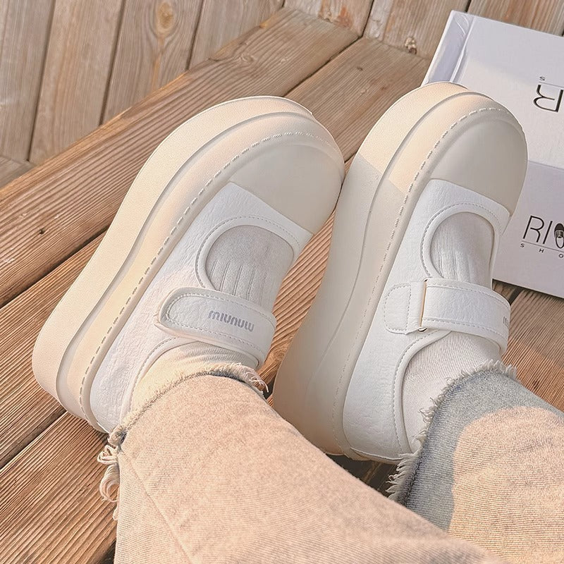 Damen Modische Plateauschuhe mit Klettverschluss EB