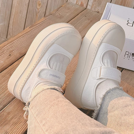 Damen Modische Plateauschuhe mit Klettverschluss EB