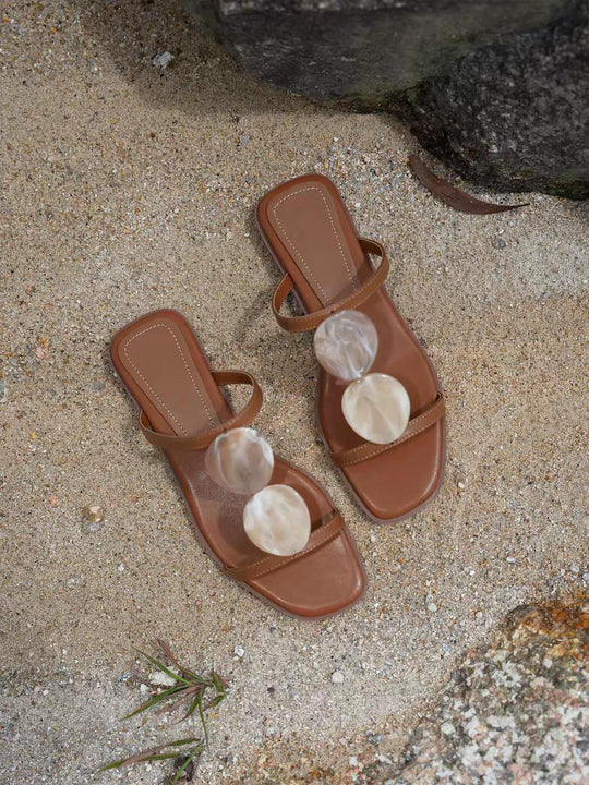 Damen elegante Sandalen mit dekorativen Kunststoffelementen EB
