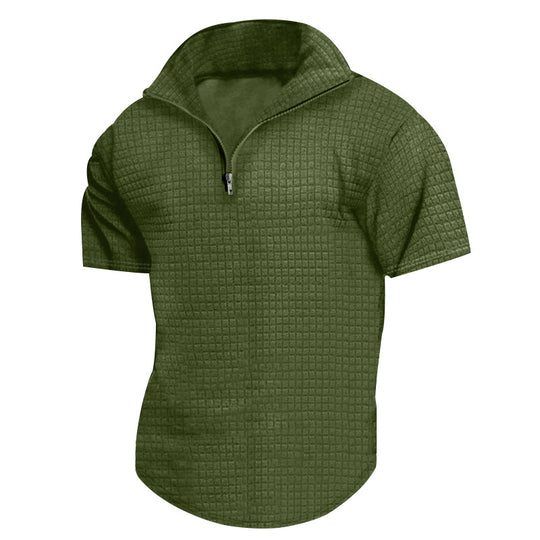 Herren konvertible Kurzarmjacke mit Reißverschluss und strukturiertem Design EB