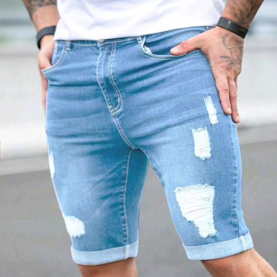 Herren Ripped Denim Shorts EB