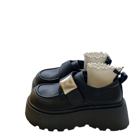 Damen Plateau-Schuhe mit modischem Riemen und eleganter Schnalle EB