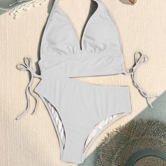 Damen Triangel-Bikini mit modischem Wickel-Design EB