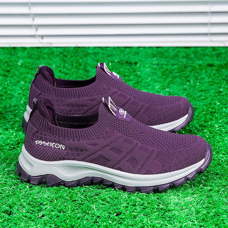 Damen Komfortable Slip-On Laufschuhe mit atmungsaktivem Obermaterial EB