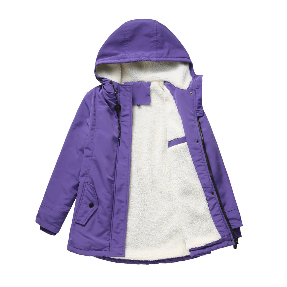 Damen nan gefütterte Winterparka mit Teddyfleece Innenfutter und Kapuze EB