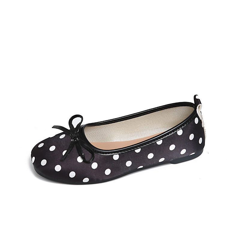 Damen Ballerinas mit verspieltem Punktedesign und zartem Schleifen-Detail EB