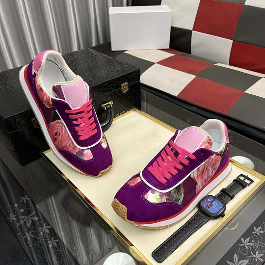 Damen Modische Sneakers mit floralem Textil-Obermaterial und rutschfester Sohle EB