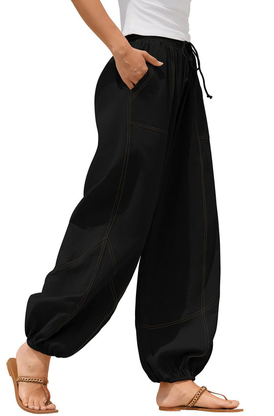 Damen Lässige Weitbein-Hose mit praktischen Taschen EB