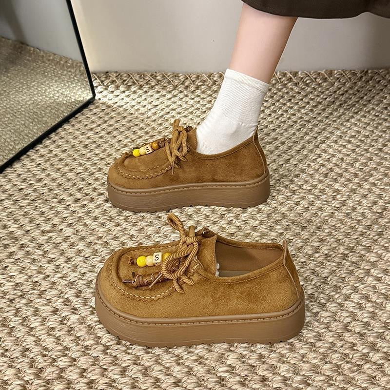 Damen Plattform Sneakers mit lässigem Wildleder-Obermaterial EB