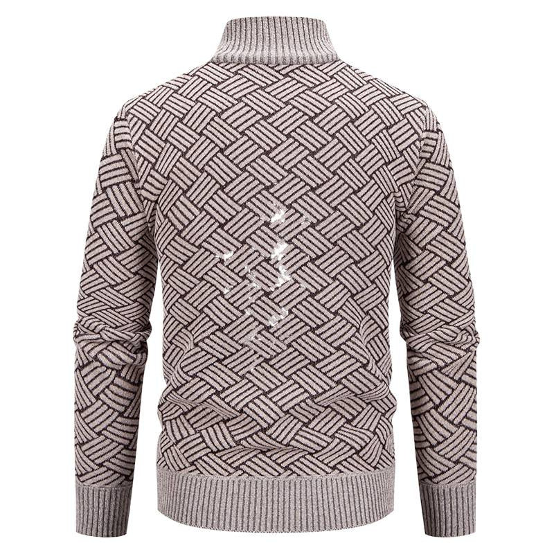 Herren Strickjacke mit modernem Karomuster EB
